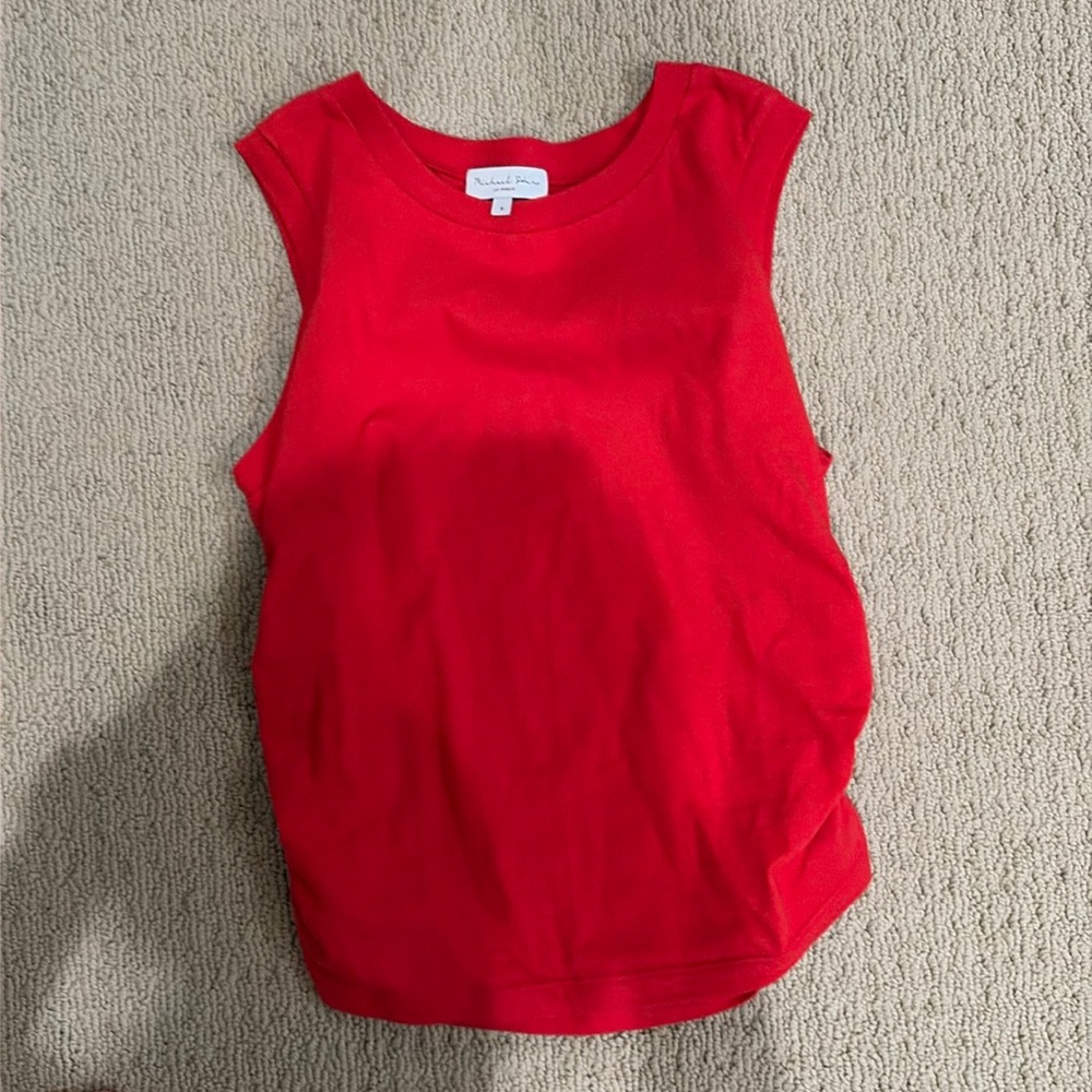 Michael stars red ruched tank